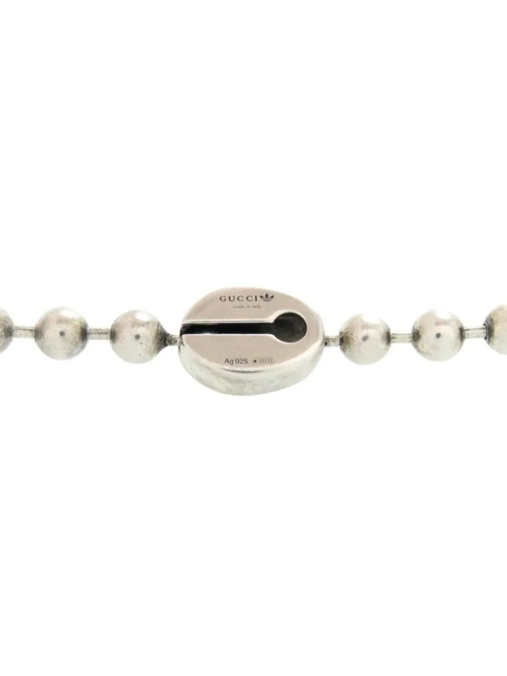 Gucci Adidas Collaboration Ball Chain Interlocking 925 Sterling Silver Necklace